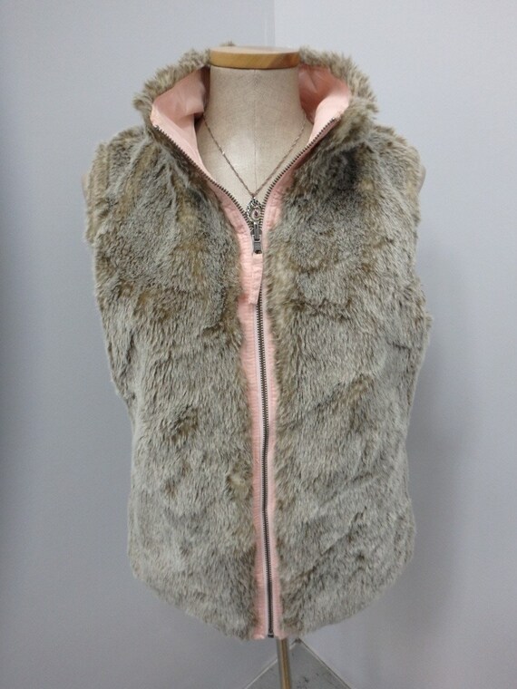 Reversible Beaver Faux Fur VEST Coat 