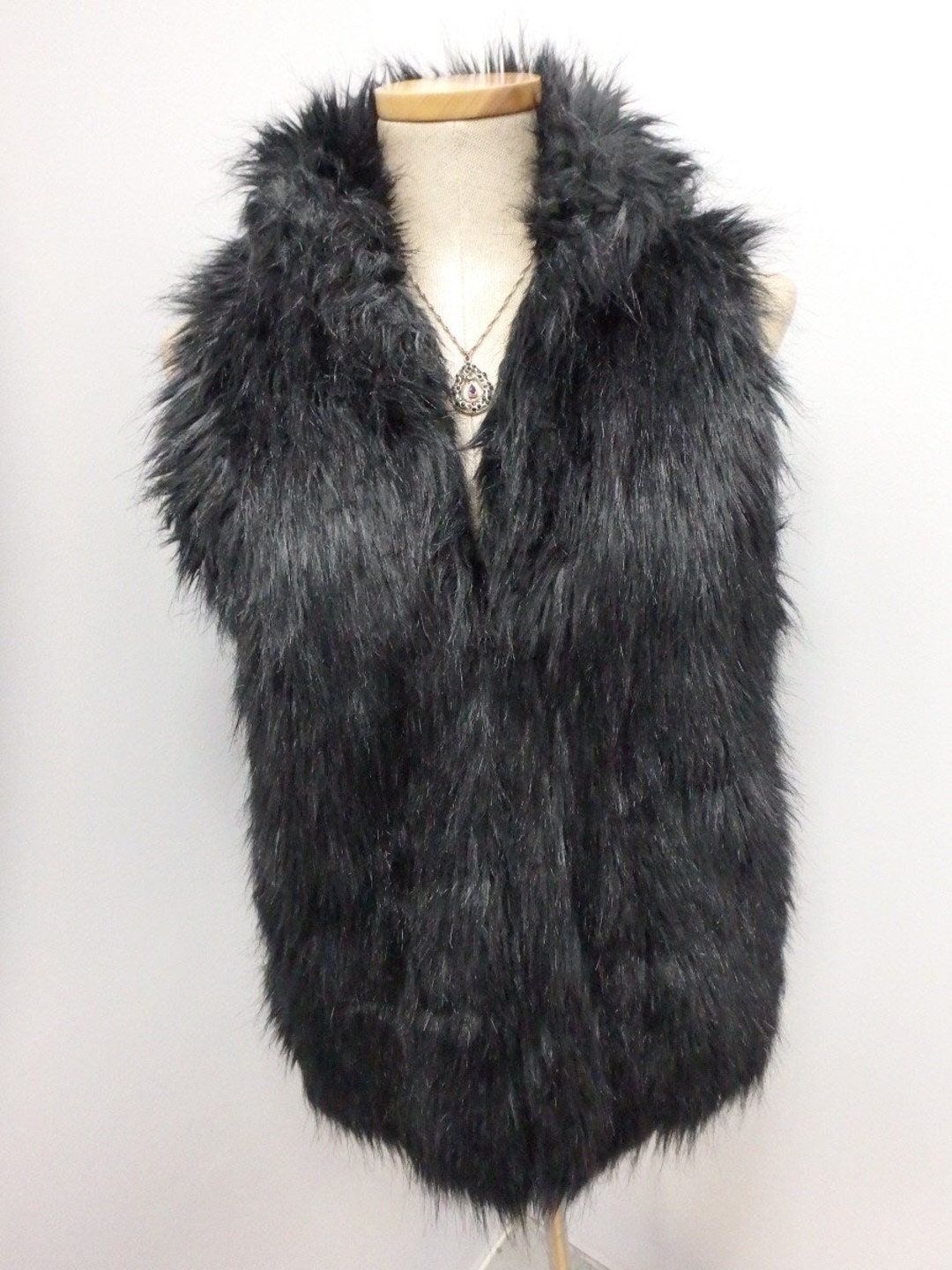 Black Fox Faux Fur Women's Coat Jacket 