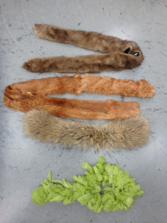 Lot 4 Coyote, Rabbit, Mink Real Fur Collar Scarf 4