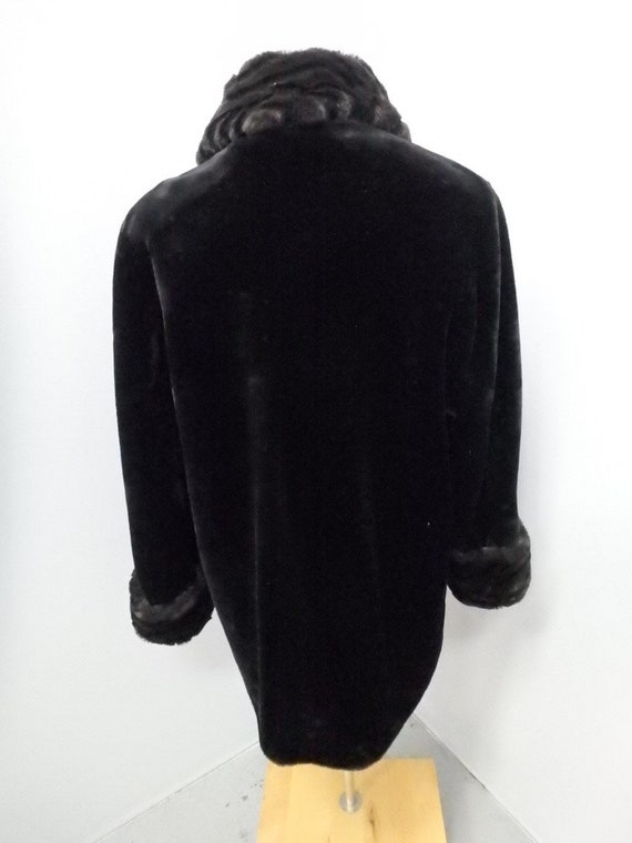 Beaver Faux Fur Coat Jacket Black Medium Nuage Women s 27709
