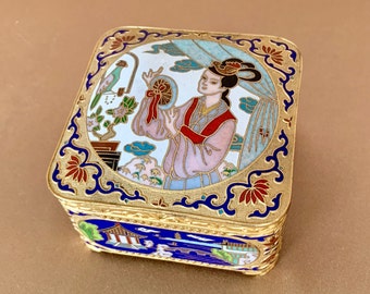 Antique Asian Champleve Cloisonne Urn Vase Table Lamp Wood Base Dragon Handles Ebay