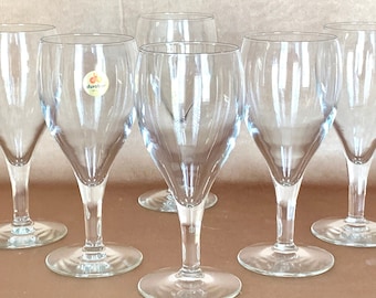 Tulip Shape Wine/Champagne Glasses, Teardrop Wedding Stemware, Balloon Style Wine Glasses, Vintage Barware for all Beverages