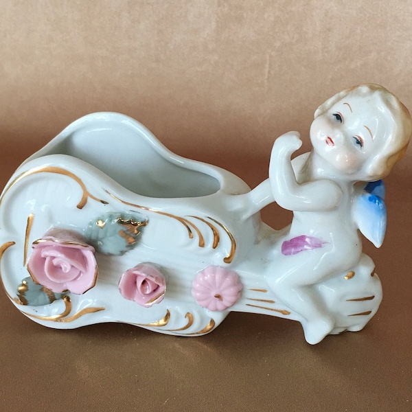 Vintage Blume Cherub Planter, Original  Occupied Japan, Angel Succulent Planter