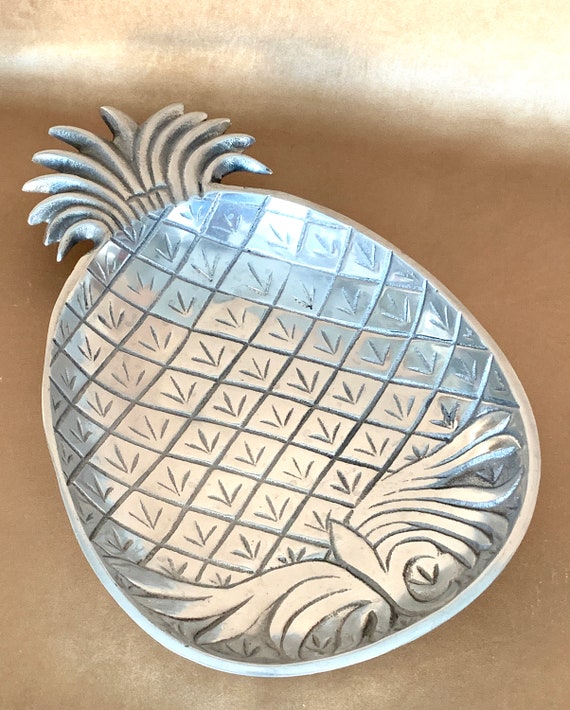 Large Pewter Pineapple Serving Tray Southern Symbol for Etsy