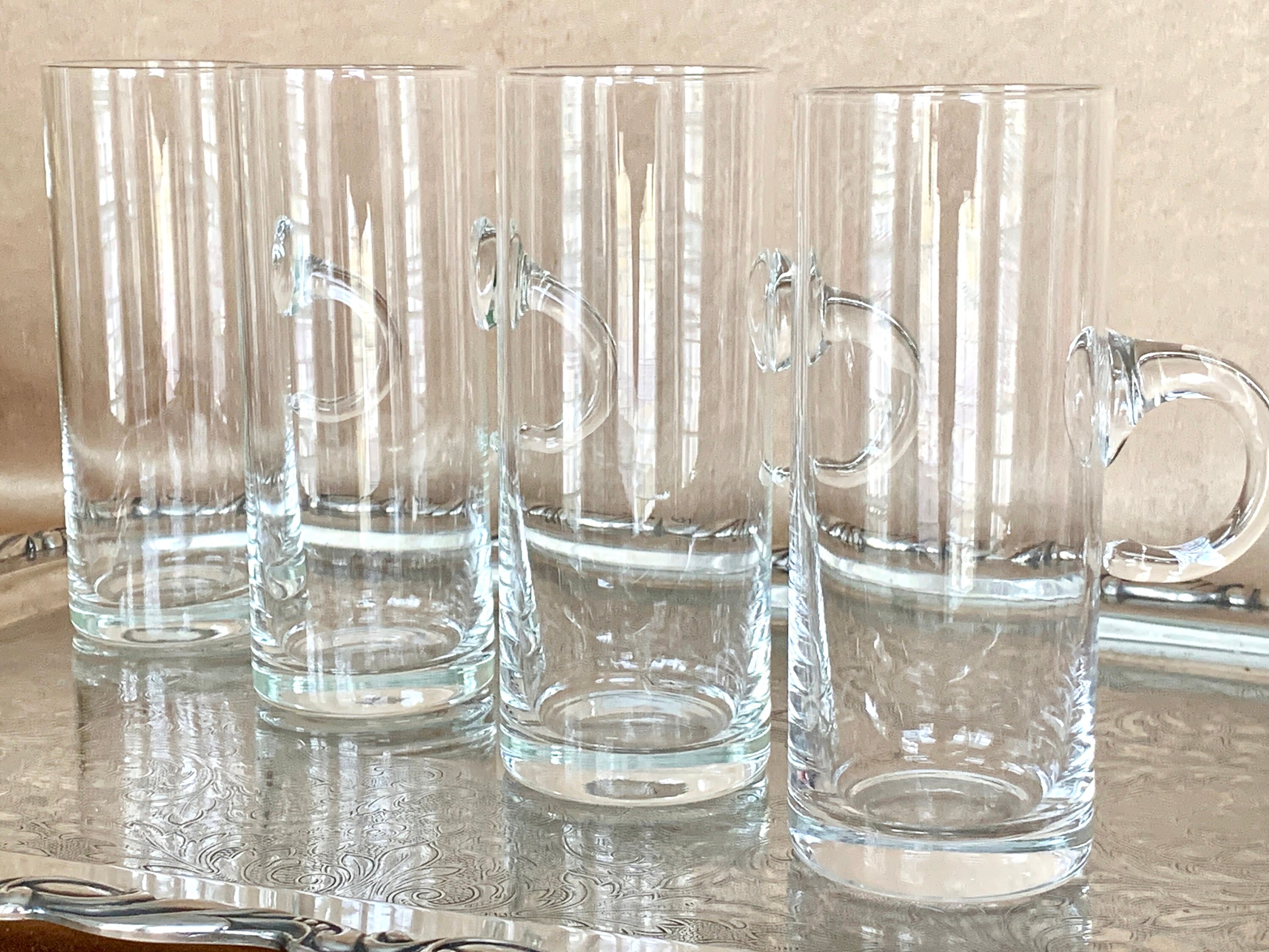 Hand Blown Highball Glasses with Handles Tom Collins Glasses Etsy