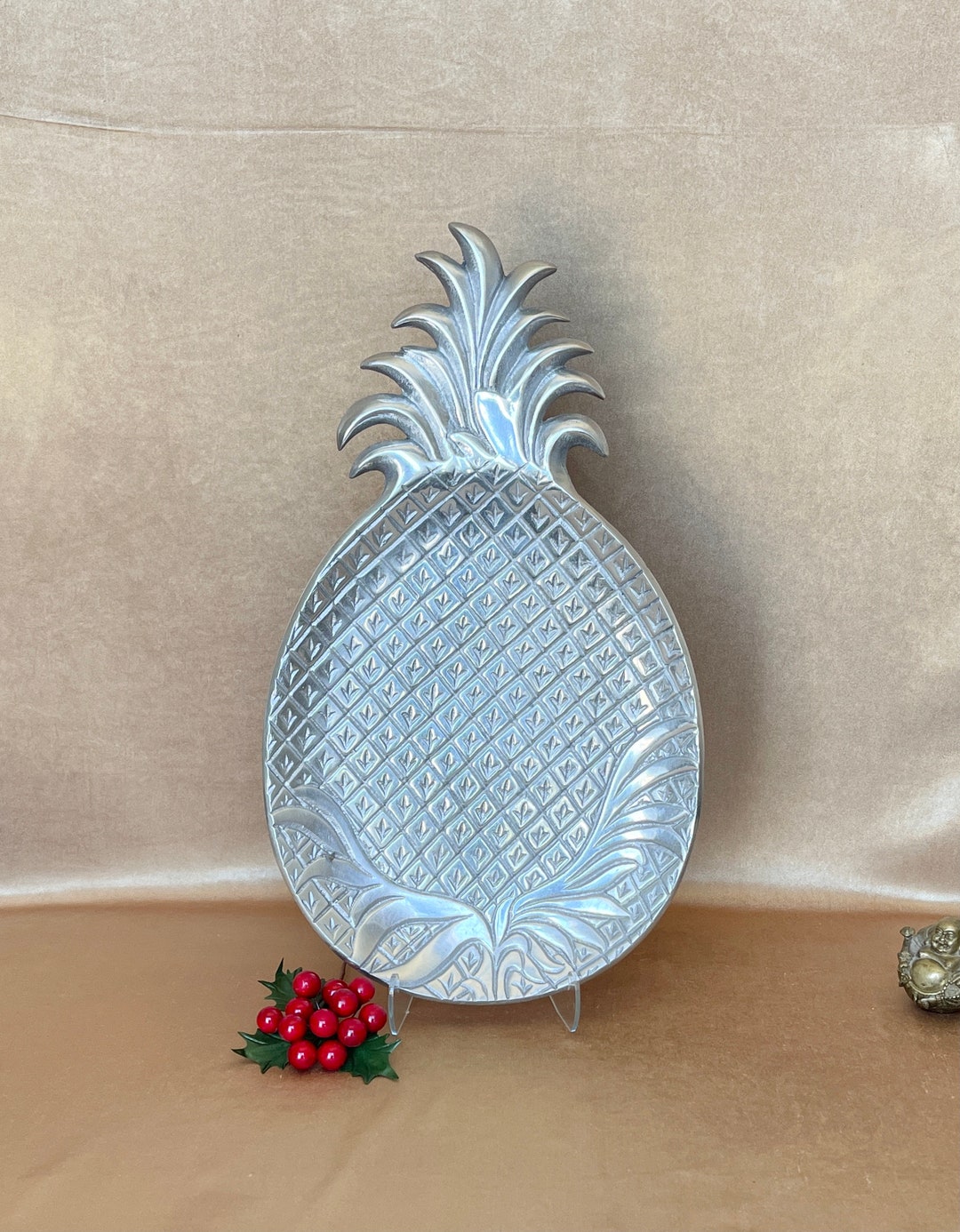 Large Pewter Pineapple Serving Tray Southern Symbol for Etsy