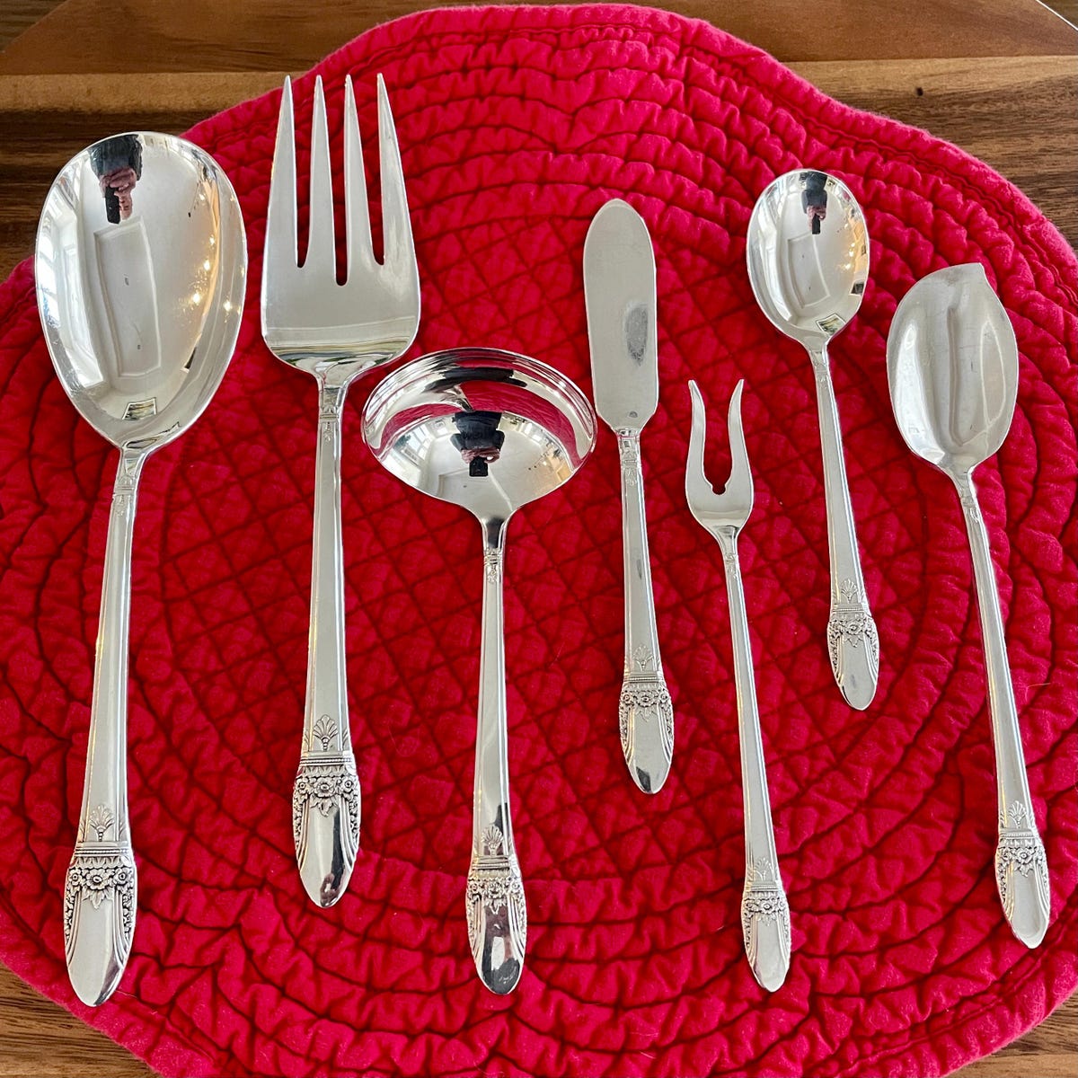 Vintage Rogers Bros First Love Serving Set, Silver Plated Flatware 7 Piece Utensil Addition, Classic Silverware Pattern International Silver - Etsy