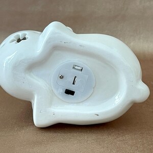 Pair of Reticulated Ceramic Rabbits, Light up Dept 56 Bunnies, Vintage ...