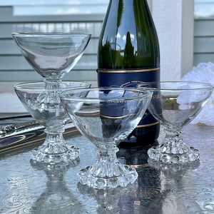 Vintage Boopie Champagne Coupe Glasses: Anchor Hocking Berwick, Set of 4