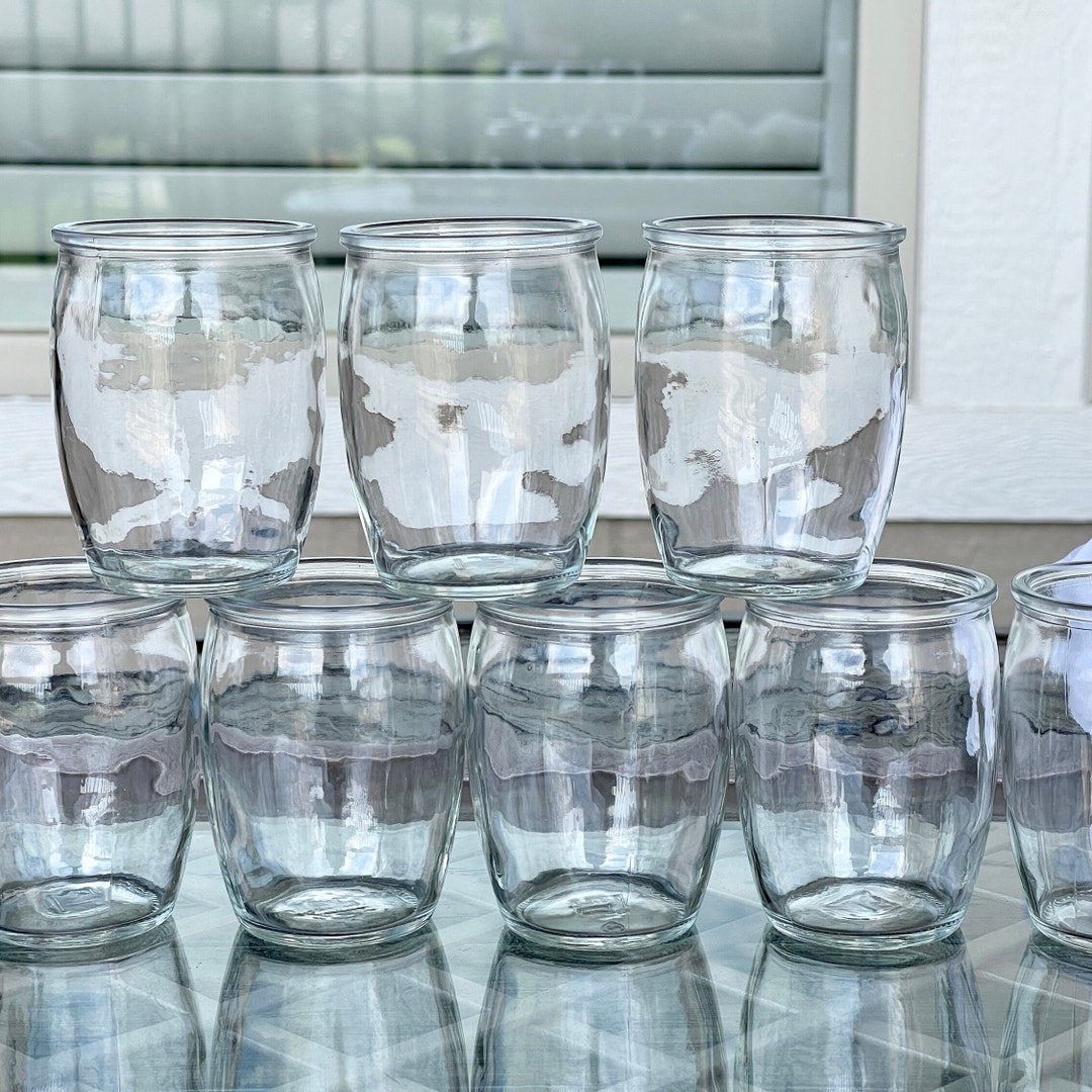 Eight Vintage Barrel Shaped Jelly Juice Glasses Round Shape 4 Etsy