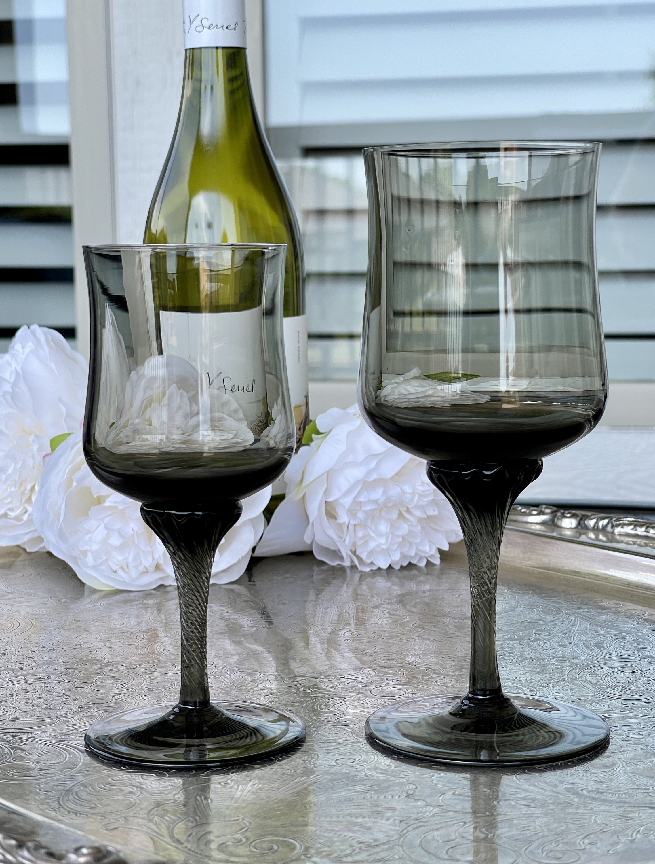 Vintage Royal Prestige Smoke Grey Wine Glass, Hand Blown Crystal Stemware  Fall Theme Smokey Gray Color, Wedding Engagement Anniversary Gift - Etsy