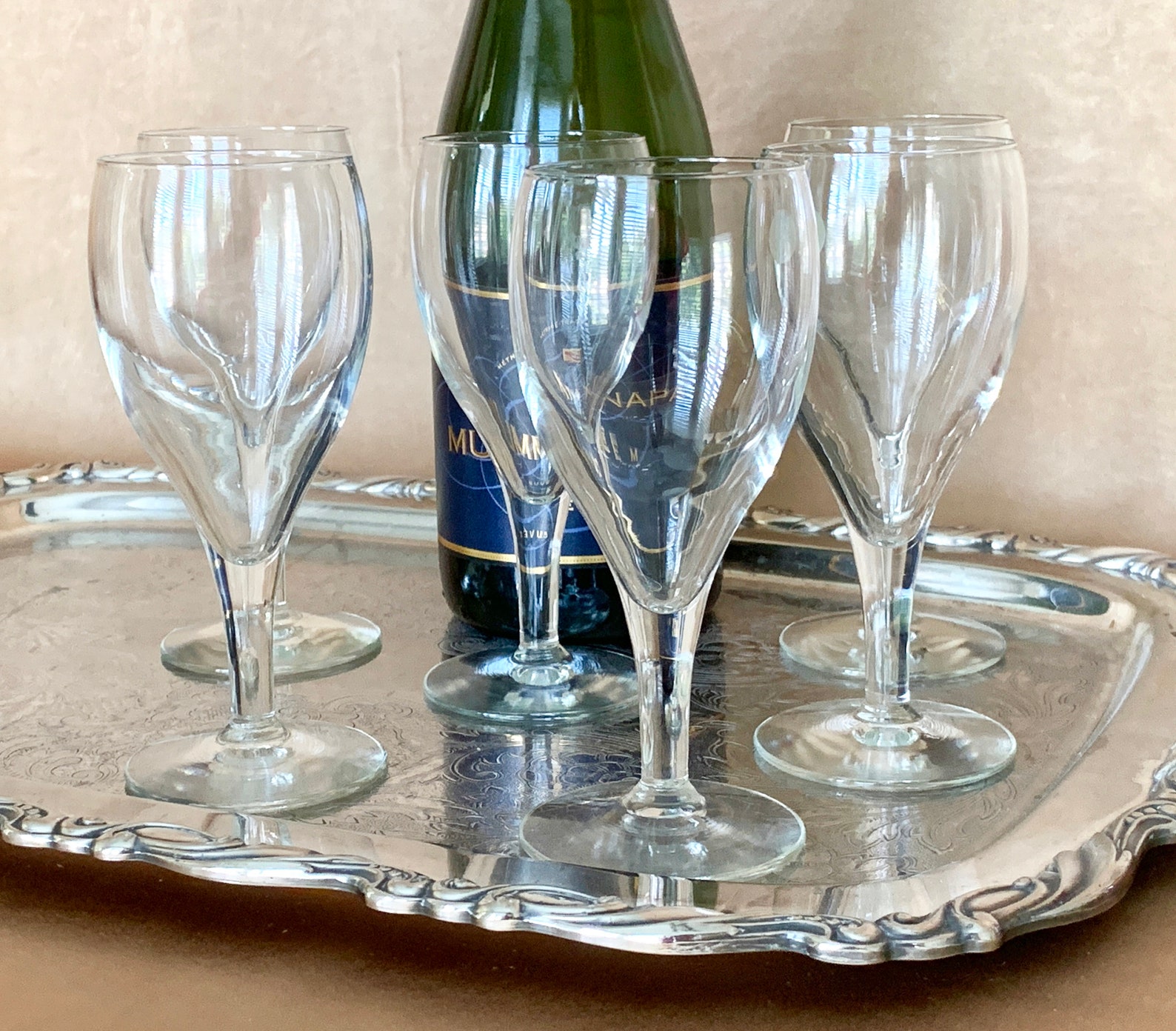 Tulip Shape Wine/champagne Glasses Teardrop Wedding Stemware Etsy
