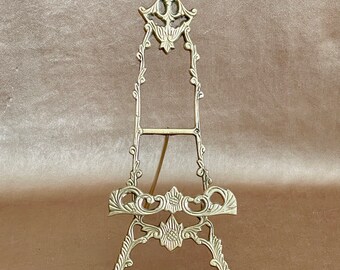 Vintage Brass Display Easel, Ornate Business Card Photo Book Art Display Easel, Fine Art Display Stand, Hollywood Regency Home Decor Accent