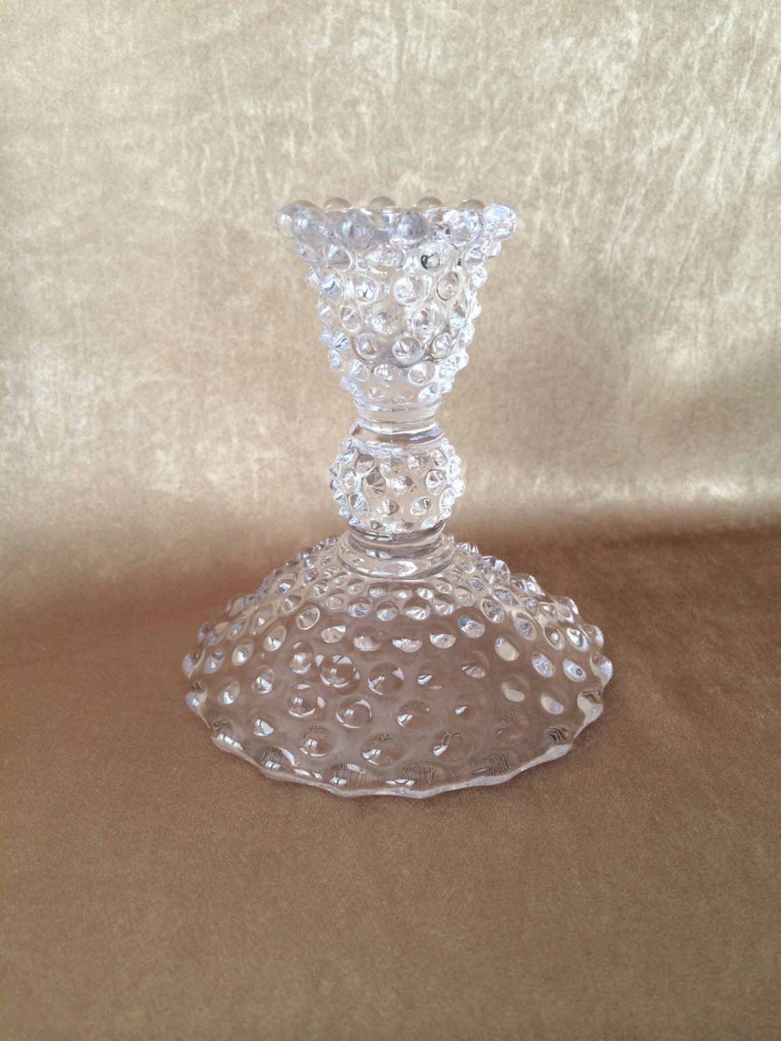 Hobnail Glass Candle Holders Duncan Miller Vintage Hobnail Etsy