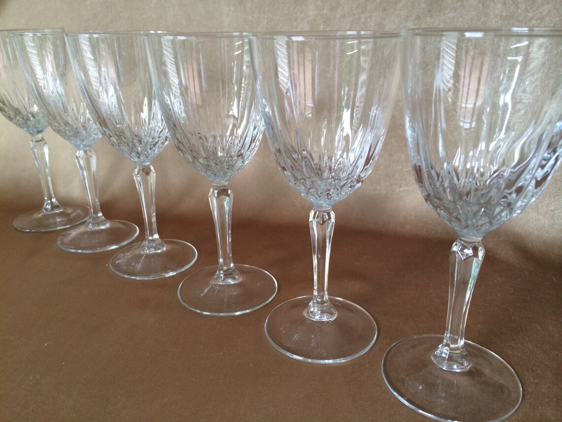 Crystal Wine Glass Vintage Luminarc Diamante D'Arques Etsy