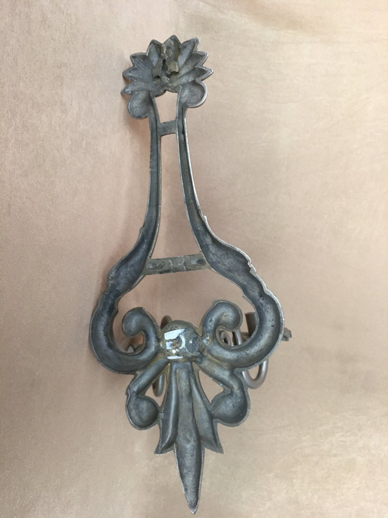 Pewter Wall Sconce Candle Holder Sconce French Provincial Etsy