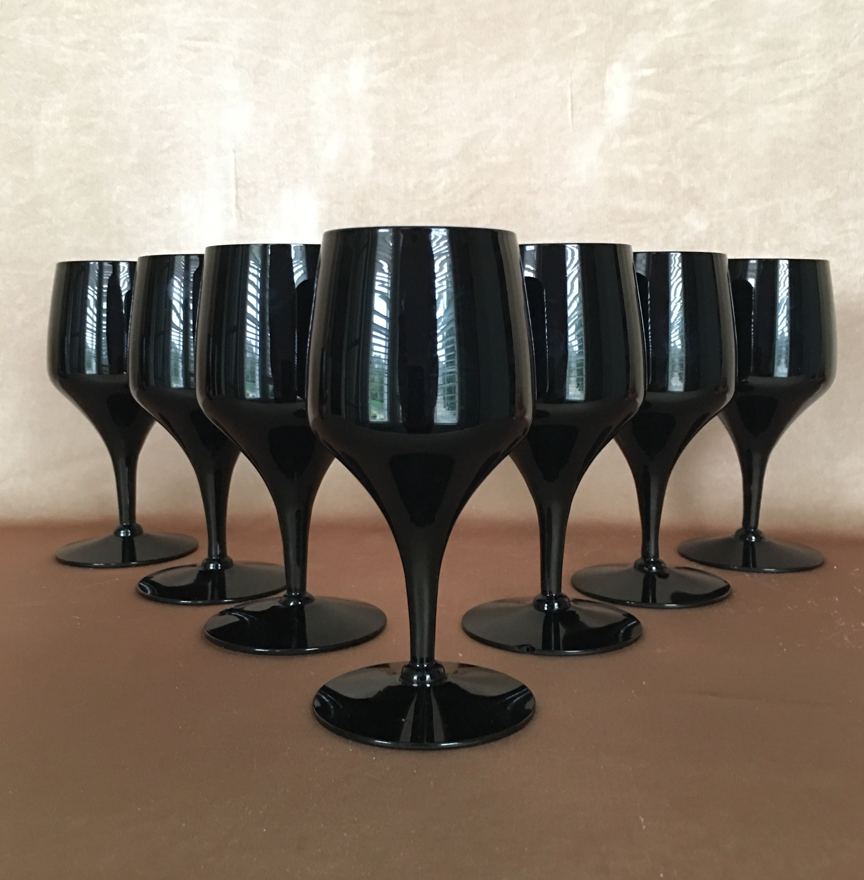 Solid Black Wine Glasses Ebony Sleek Black Etsy