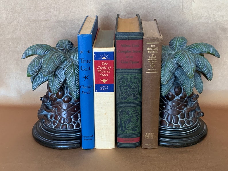 Tropical Palm Tree Bookends Monkeys on Palm Tree Ceramic Etsy