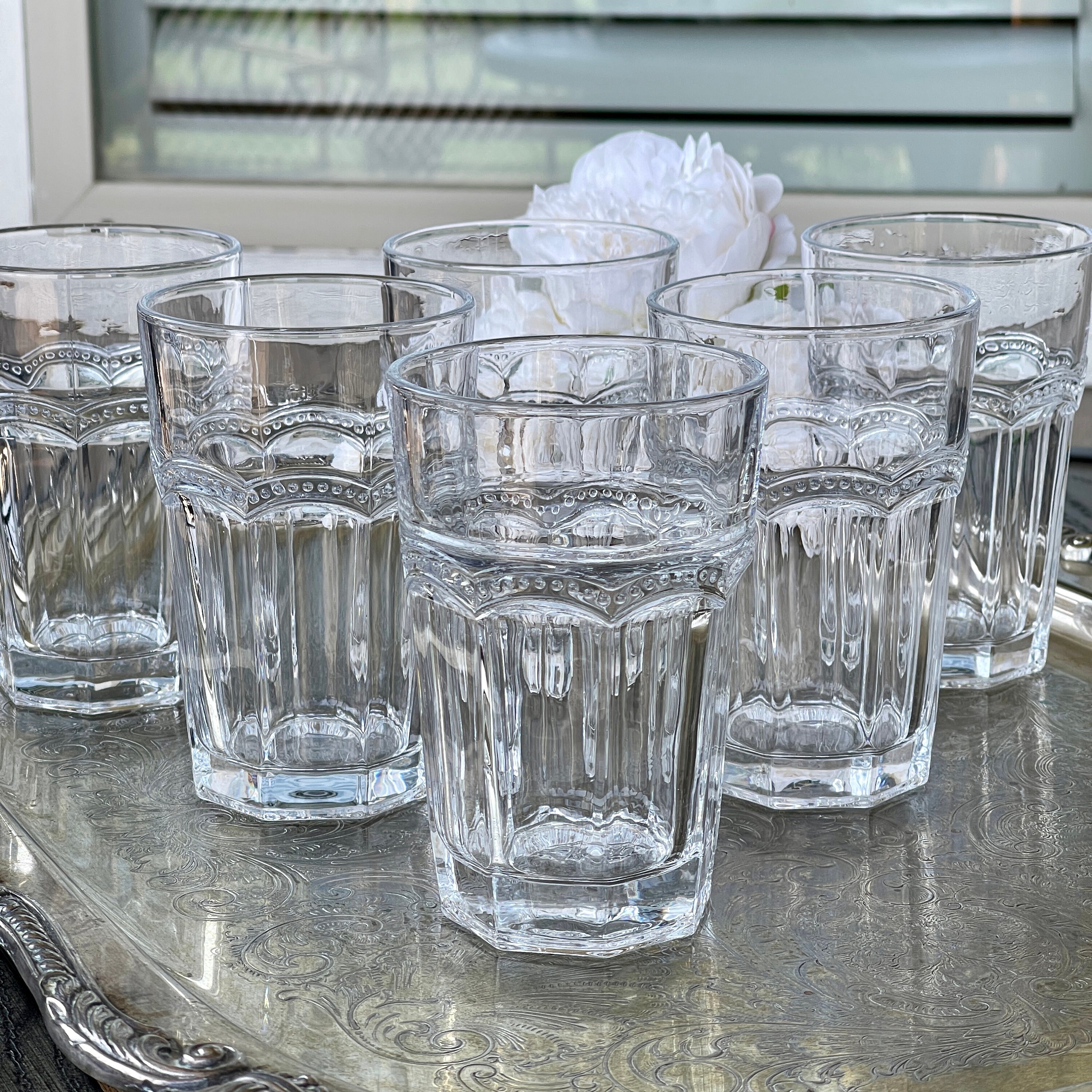 Hobnail Drinking Glasses, Set of 4, Assorted