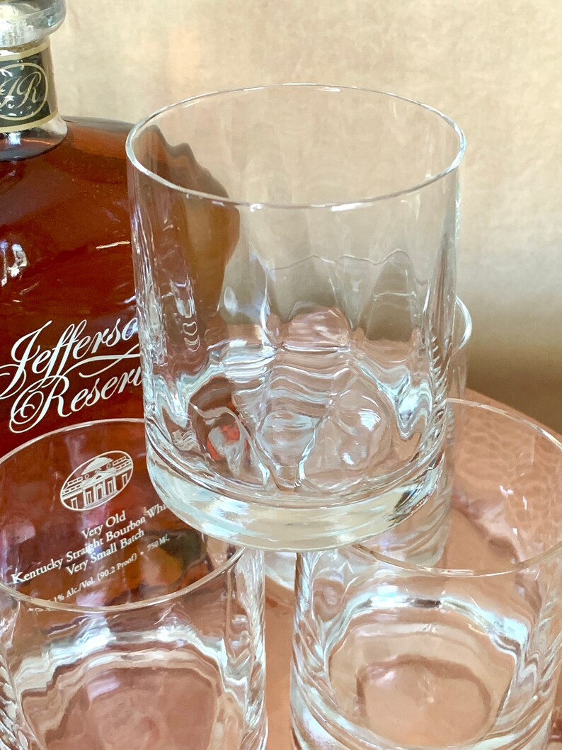 Optic Crystal Whiskey Glasses Hand Blown Glass Vintage Etsy