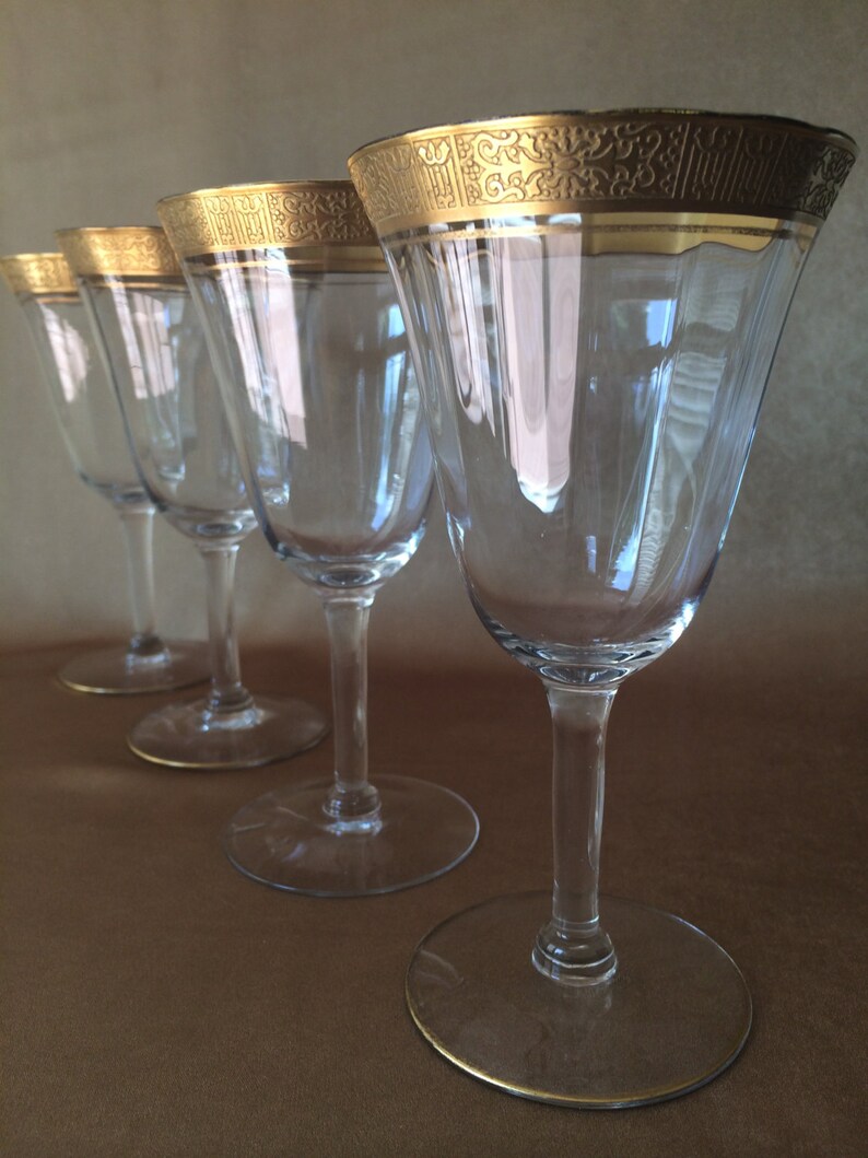 Gold Trim Wine Glass Tiffin Franciscan Tiffin Minton Optic Etsy