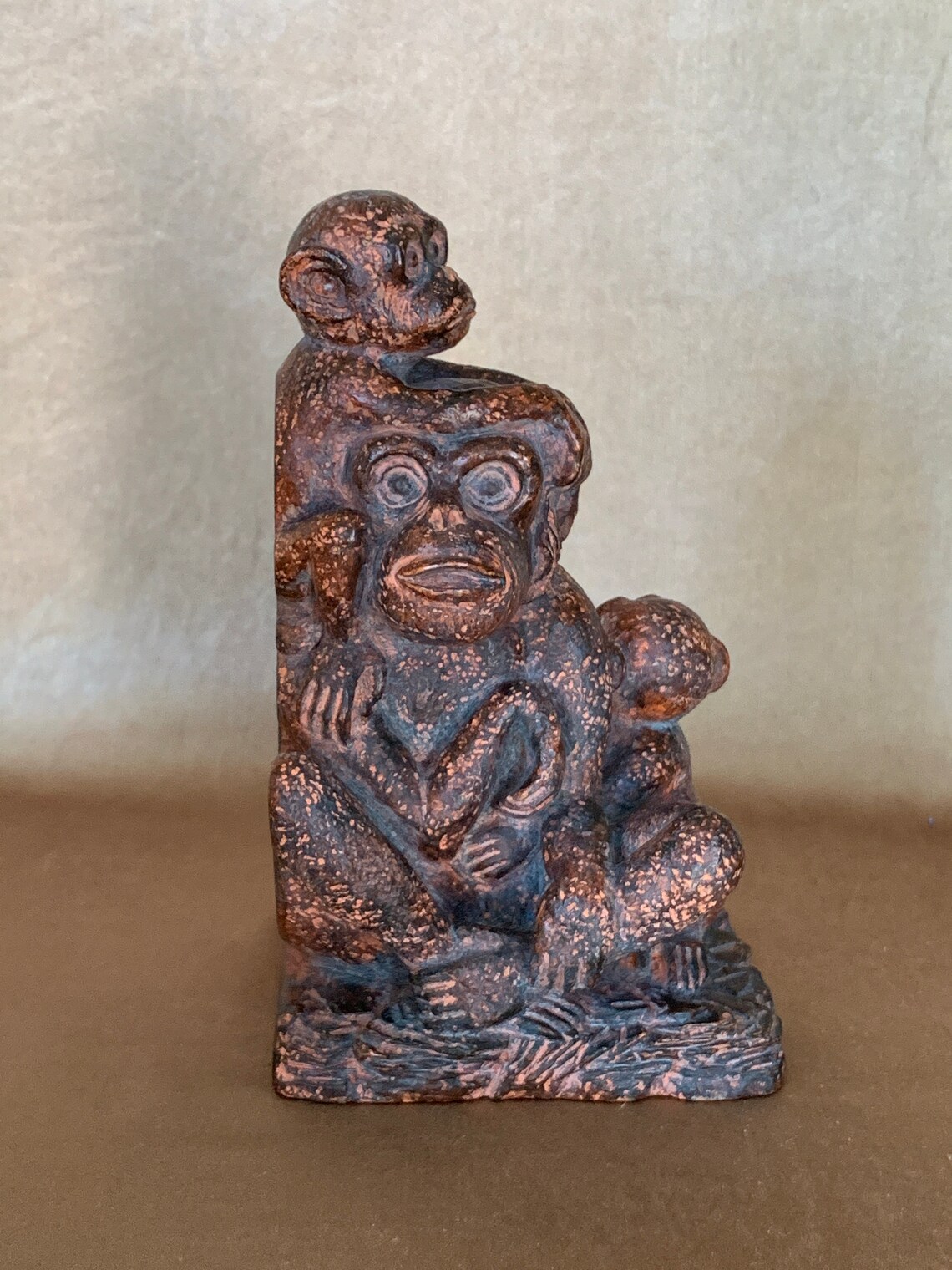 Vintage Monkey Bookends Home Decor Heavy Detailed Sand Resin Etsy
