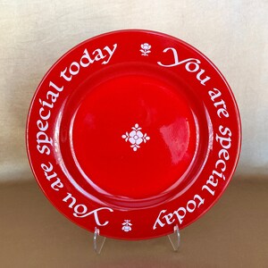 Vintage You Are Special Today Red Ceramic Plate, Original 1979 Plate Made in W Germany, Red Family Celebration Plate, Waechtersbach Plate. image 3