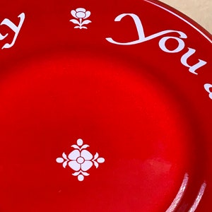 Vintage You Are Special Today Red Ceramic Plate, Original 1979 Plate Made in W Germany, Red Family Celebration Plate, Waechtersbach Plate. image 5