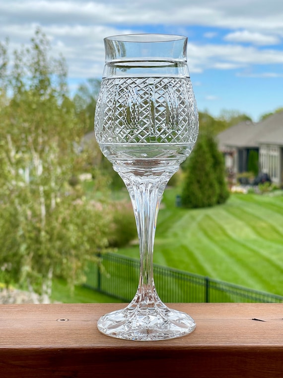 Four Mid Century Criss Cut Crystal Wine Glasses, Tall Heavy Vintage Wine  Goblets Franciscan "angelique", Luxury Stemware for Toasting Gifts - Etsy