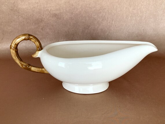 Vintage Metlox Poppytrail Gravy Boat With Underplate, California