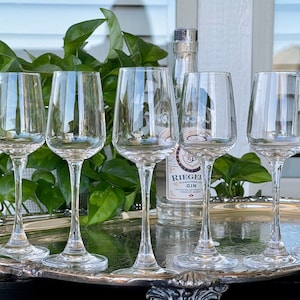 Hand Blown Austrian Nick and Nora Liquor Cocktail Stemware, Set of 6 Sherry Aperitif Barware, Luxury &quot;Inn Crystal&quot; Smaller Wine Glasses