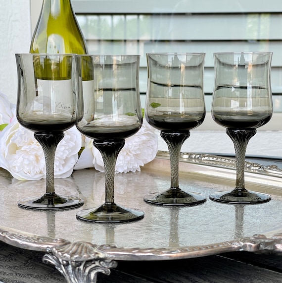 Assorted Crystal-Stemmed Wine Glasses - Four Piece