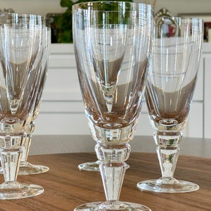 Five Vintage Rosenthal Crystal Cocktail Barware, Mid Century Rosenthal 8 oz Beer Goblets, Luxury Crystal Stemware Wedding Engagement Gifts image 3