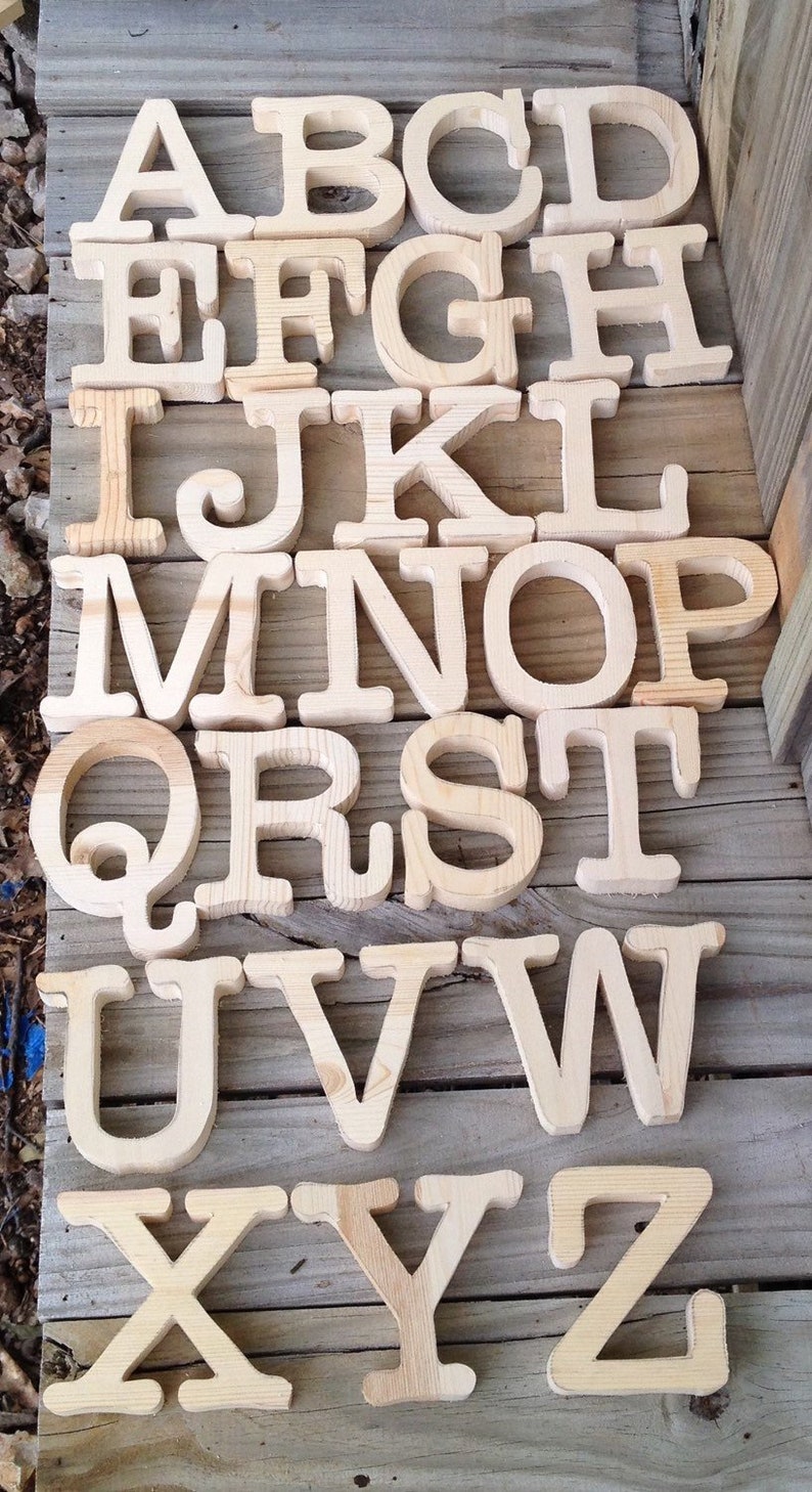 Unfinished Wooden Letters Wall Decor Wreath Accessory Etsy