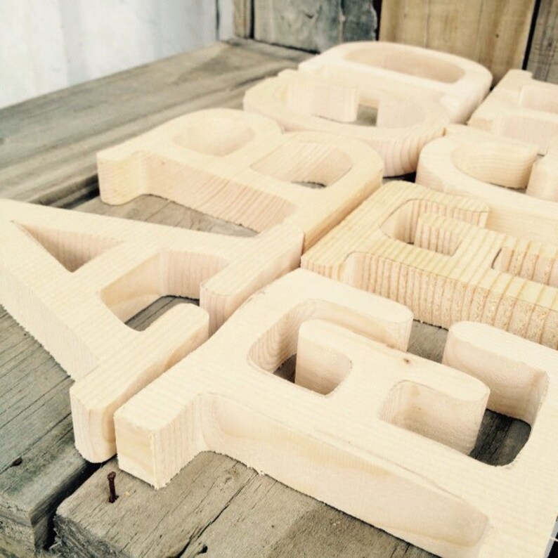 Unfinished Wooden Letters Wall Decor Wreath Accessory Etsy