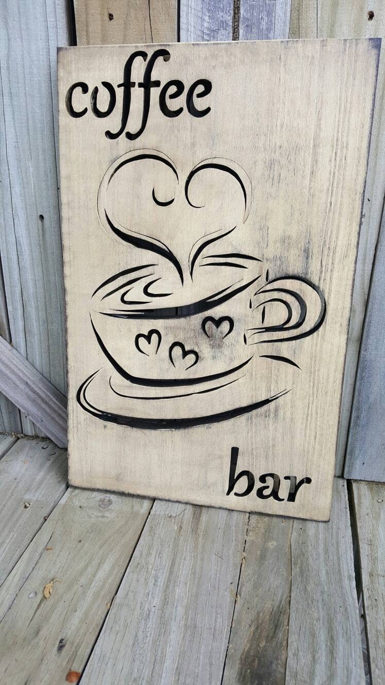 Coffee Sign Kitchen Decor Coffee Bar Wooden Coffee Sign Etsy