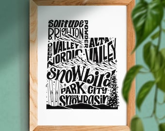 Utah Ski Resorts Digital Print