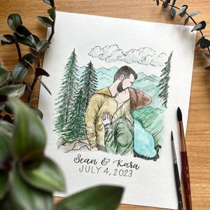 Custom Watercolor Couple Portrait