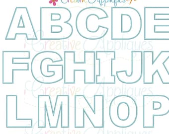 Embroidery Machine Applique Alphabet Letter Set A-Z Design 7 Sizes!!!  alphabet applique, applique letters, 2" thru 8"