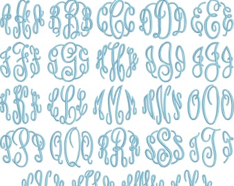 5 Sizes 3 Letter Master Circle Embroidery Monogram Alphabet Font Digital Machine Design circle monogram font circle monogram embroidery
