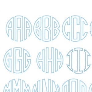 JUMBO LARGE 8&quot; to 12&quot;, 5 Sizes Blanket Stitch Natural Circle Applique Embroidery Alphabet Font Digital Machine Embroidery, A to Z