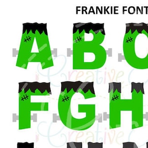 EXKLUSIVE Frankie Alphabet SVG Eps DXF schneiden Datei, Frankie Schrift Svg, schneiden Sie Monster Frankenstein Svg schneiden Datei, Datei, Skript Schrift svg