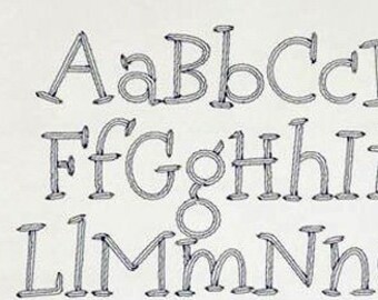 9 SIZES!!! Hopscotch Embroidery Font Digital Machine Embroidery Design, numbers, 19 punctuation, running stitch font, bean stitch font