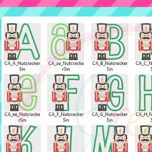 EXCLUSIVE Nutcracker Alphabet Digital Machine Embroidery Applique Design 5 sizes, nutcracker applique, nutcracker embroidery