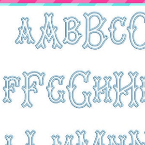 12 SIZES - 3&quot; to 10&quot;, Tagliato Monogram Alphabet Letters Applique Machine Embroidery Design, alphabet applique, fishtail monogram alphabet