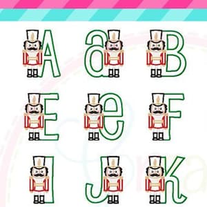 EXCLUSIVE Nutcracker Alphabet Digital Machine Embroidery Applique Design 5 sizes, nutcracker applique, nutcracker embroidery