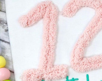 Yarn Numbers Embroidery Machine Applique Design 6 Sizes! number applique, applique numbers, 2 inch thru 7 inch