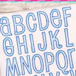 12 Sizes Sketch Stitch Embroidery Alphabet Font Digital Machine Embroidery, A thru Z, numbers, sketch embroidery font