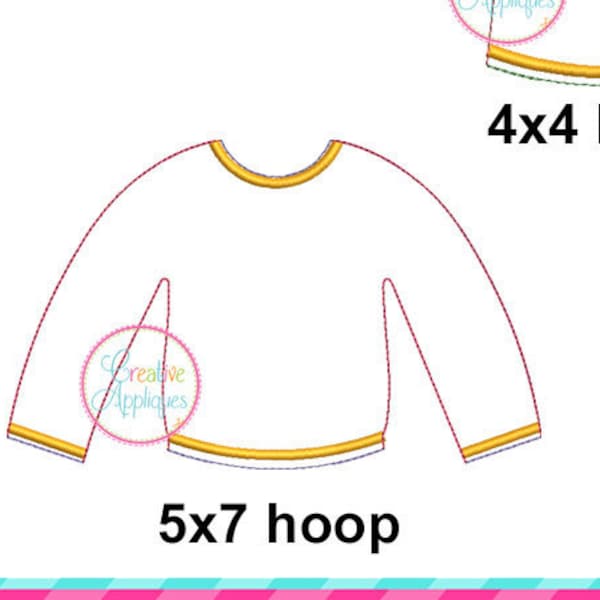 ITH In The Hoop Elf Shirt Embroidery Design, In the Hoop Machine Embroidery Design, doll shirt, elf sweater, elf jersey