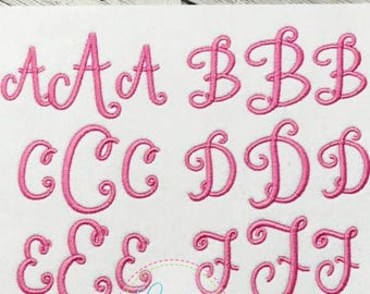 6 SIZES!!! Stylish Script Monogram Embroidery Font, Alphabet Font Digital Machine Embroidery Design embroidery font, elegant embroidery font